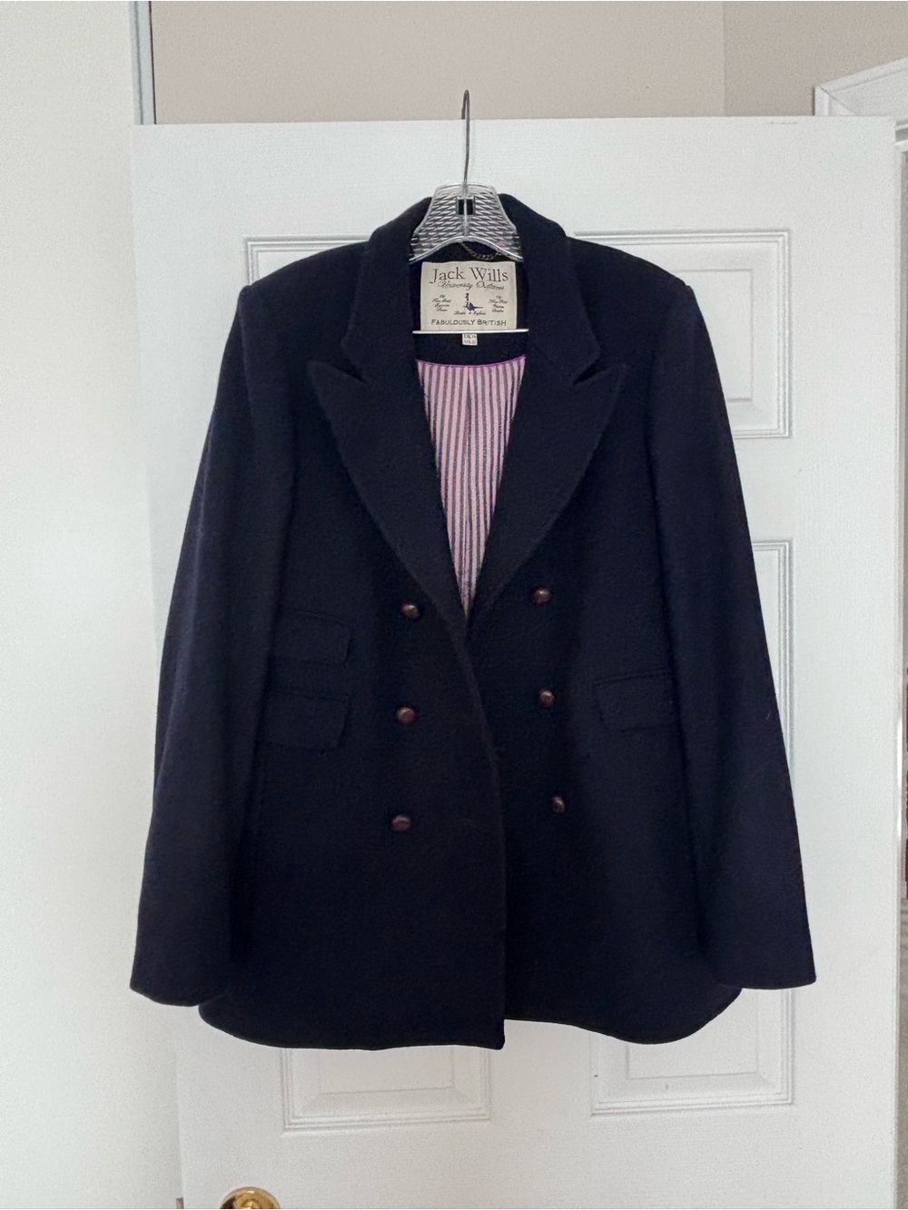 Jack Wills Navy Double-Breasted Pea Coat